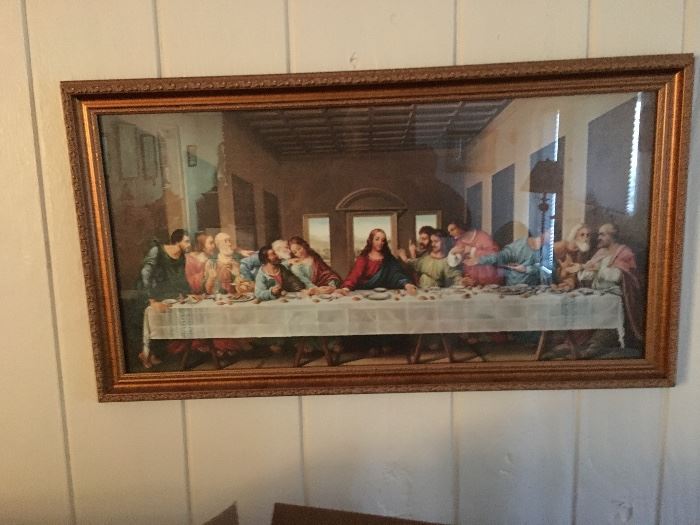Many  vintage and antique religious pictures and prints.
