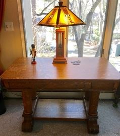 1910 oak library table