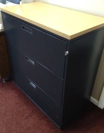 3 drawer Black File 36x19x38H