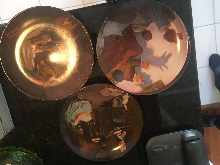 17 Norman rockwell plates