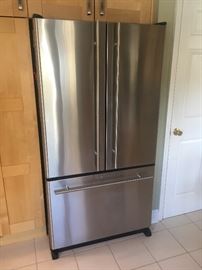 Refrig. 70" Tall, 36" Wide, 34" Deep,.  has an ice maker