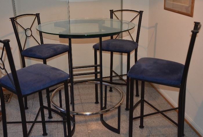 Tall dining table set with four chairs