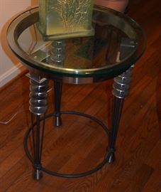 One of a pair of end tables from Theodore's