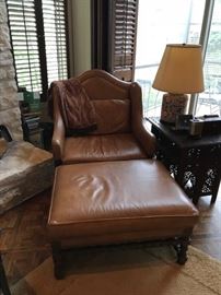 Gorgeous leather chair and ottoman