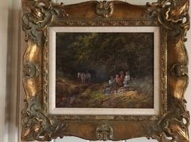 "Picnic at Plum Creek" by artist Carl J. Smith- oil painting