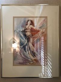 Carolyn Wigand Thomas watercolor of a belly dancer