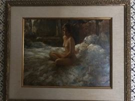 Ramon Kelly artist , oil painting, nude