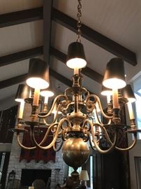 19th Century English brass chandelier