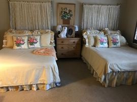 Custom linens....,pine chest,headboards