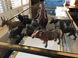 Part of cast iron bank collection