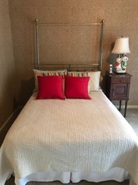 Guest bed -Staffordshire lamp lovely small table.