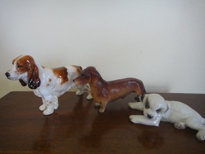Royal Doulton and Rosenthal Porcelain dogs 
