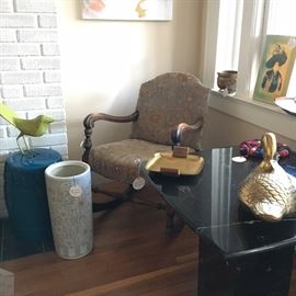 black marble side table (very heavy!), rocking chair, and more