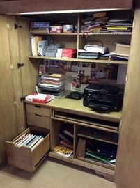 French Country Armoire , with Built In Computer Desk (detail Photo of interior)