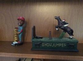 OZZIE SMITH 12 GOLD GLOVE BOBBLEHEAD SGA ST LOUIS CARDINALS 7/19/13     Jumping Horse Cast-Iron Mechanical Bank - Novelty 