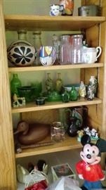 Green glass, bottles, ducks, and more