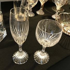 Baccarat crystal water/wine/champagne glasses 5 of each.  "Massena" pattern.