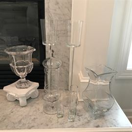 Crystal vases, Apothecary jar, etc.