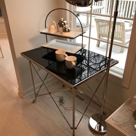 Ralph Lauren Metal frame table with black top