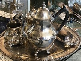 Silver plate tea set