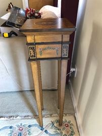 Hand painted Fruitwood Pedestal Table  https://www.ctbids.com/#!/description/share/5944