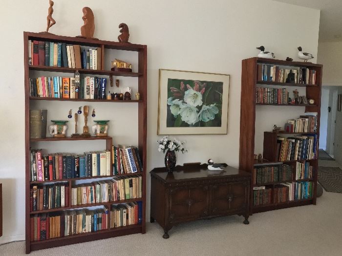 Hand made hard wood bookcases