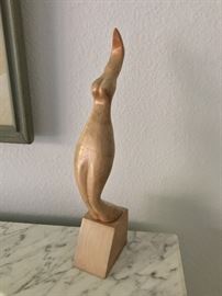 Modern nude wood sculpture