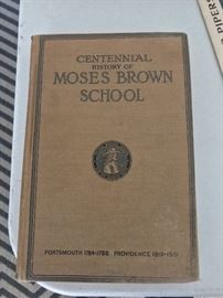 Antique Book Centennial History Of Moses Brown School, Kelsey 1919