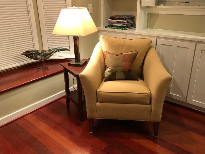 Ethan Allen Chair & Table / Crate & Barrel Lamp