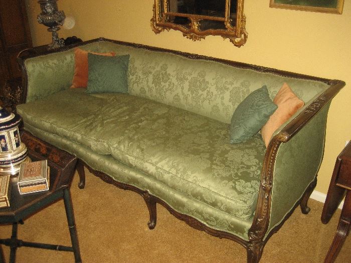 French-style down-cushioned sofa