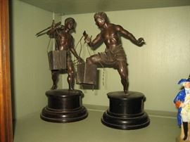 Pair of Chinese bronze figural statues