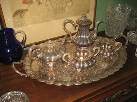 Silver-plate tea set