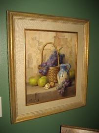 Excellent quality French signed still life oil painting
