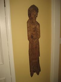 Carved wooden figure of a man