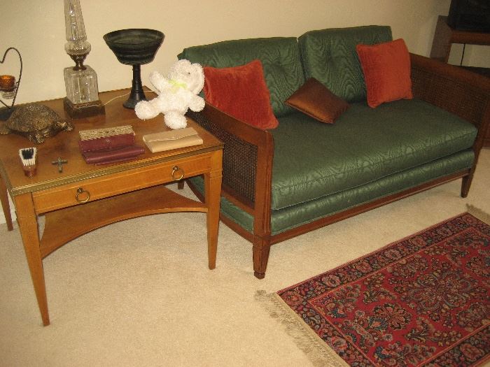 Baker end table and small settee