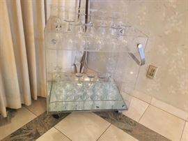 LUCITE CART/BAR