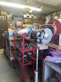 carts, tools, bench grinder
