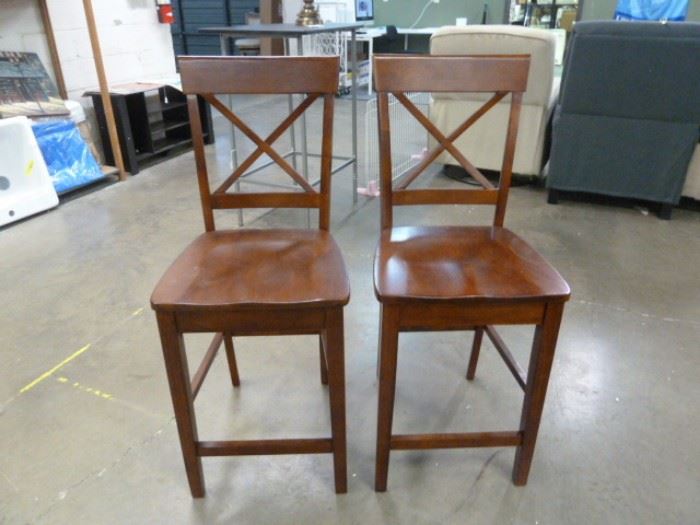 PAIR OF COUNTER HEIGHT CHAIRS