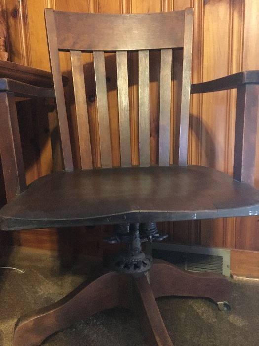 Solid Wood Bankers Chair, Milwaukee Chair Co