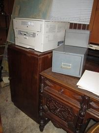 Ornate desk and office equipment