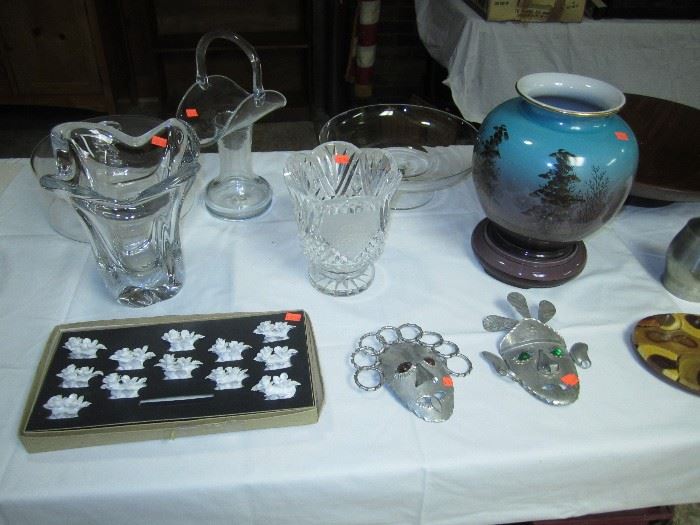 Mexican masks, art pottery fine crystal