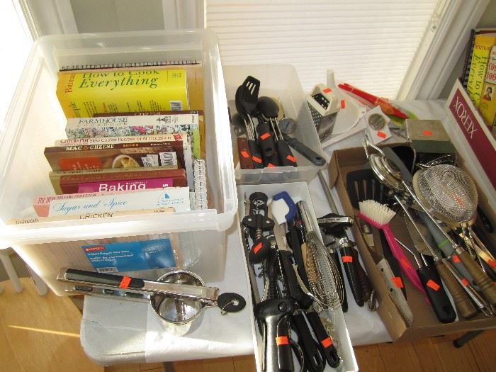 Cookbooks and cooking utensils