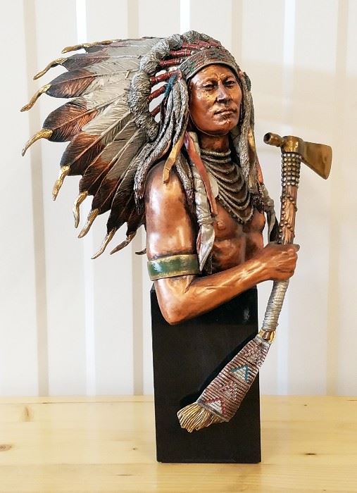 1993 "Eminent Crow-Plenty Coups" by Chris Pardell, 7th in the Legacies of the West premier edition issued by Legends, 14 1/2" tall