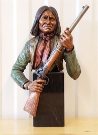 1992 "Rebellious-Geronimo" by Chris Pardell, 6th in the Legacies of the West premier edition issued by Legends, 14" tall