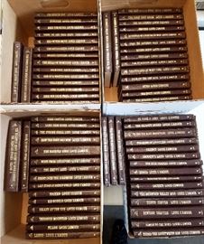 Sixty nine "Louis L'Amour Hardcover Collection" novels with leatherette covers, all published by Bantam Publishing,1970s/80s