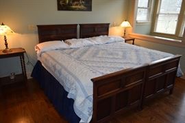 Carved Oak Double King Bed