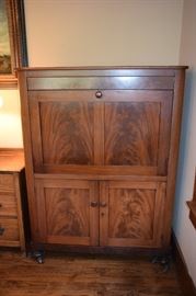 Antique Biedermeir Abbatant Secretary/Desk 62" Tall X 18" Deep X 45" Wide