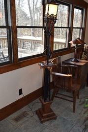Copper and Iron Floor Lamp  72" Tall