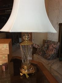 crystal & brass lamp