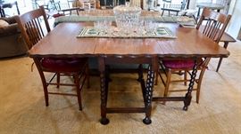 Antique Drop Sides Table w/Spindle Legs